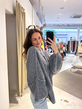 Oversized Strickjacke Grau