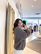 Oversized Strickpullover Hellbraun