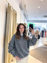 Oversized Strickpullover Dunkelgrau