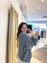 Oversized Strickpullover Dunkelgrau