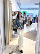 Oversized Strickpullover Dunkelgrau