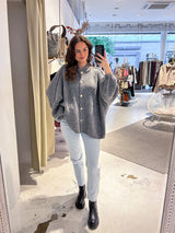 Oversized Strickjacke Grau