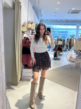 Rüschen Skort mit Leomuster Schwarz