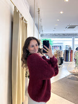 Oversized Strickpullover Weinrot