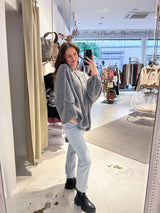 Oversized Strickjacke Grau