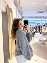 Oversized Strickjacke Grau