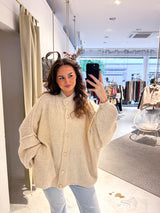 Oversized Strickjacke Beige