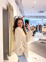 Oversized Strickjacke Beige