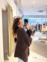 Oversized Strickjacke Dunkelbraun