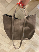 Velours Baguette Bag Taupe