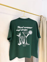 Brielle Heavy Oversized Tee Washed Solid Green