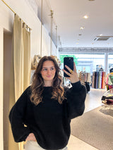 Oversized Strickpullover Schwarz