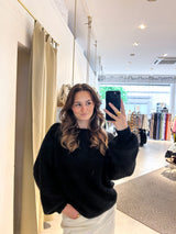 Oversized Strickpullover Schwarz