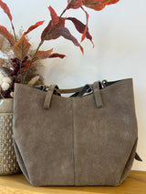 Velours Baguette Bag Taupe