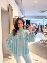 Pünktchen Bluse Mint