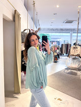 Pünktchen Bluse Mint