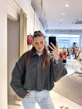 Kunstwildlederjacke Olive