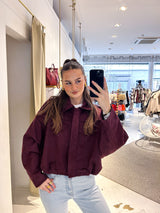 Kunstwildlederjacke Weinrot