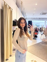 Shirt mit Rollkragen Beige