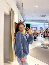 Oversized Strickpullover Taubenblau