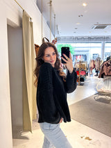 Grober Strickpullover Schwarz