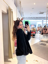 Grober Strickpullover Schwarz