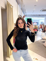 Shirt mit Rollkragen Schwarz