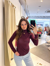 Shirt mit Rollkragen Weinrot