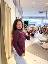 Shirt mit Rollkragen Weinrot