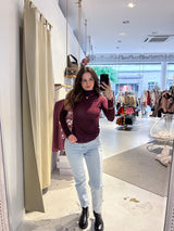 Shirt mit Rollkragen Weinrot