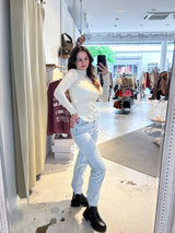 Shirt mit Rollkragen Weiß