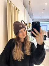 Beanie mit Herz Braun