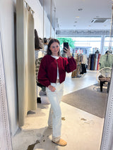 Bomberjacke Basic Weinrot