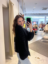 Grobe Strickjacke Schwarz