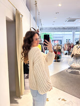 Grobe Strickjacke Beige