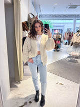 Grobe Strickjacke Beige