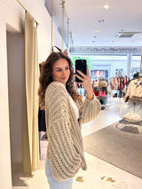 Grobe Strickjacke Taupe