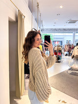 Grobe Strickjacke Taupe