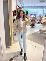 Grobe Strickjacke Taupe