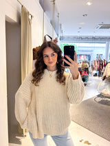 Grober Strickpullover Beige