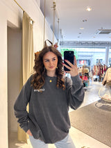 Cat Mum Crew Neck Dunkelgrau