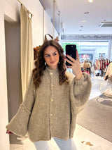 Oversized Strickjacke Taupe