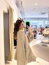 Oversized Strickjacke Taupe