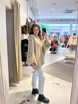 Oversized Strickjacke Taupe