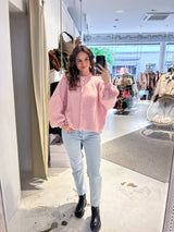 Kurze Oversized Strickjacke Rosa