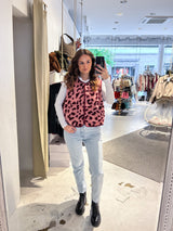 Teddy Weste mit Knopfleiste Leo Pink