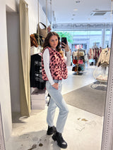 Teddy Weste mit Knopfleiste Leo Pink