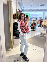 Teddy Weste mit Knopfleiste Leo Pink