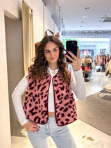 Teddy Weste mit Knopfleiste Leo Pink