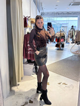 Mesh Body mit Pailletten Braun